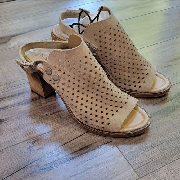 BARBARA Barbieri peep toe block heels - Picture 1 of 9